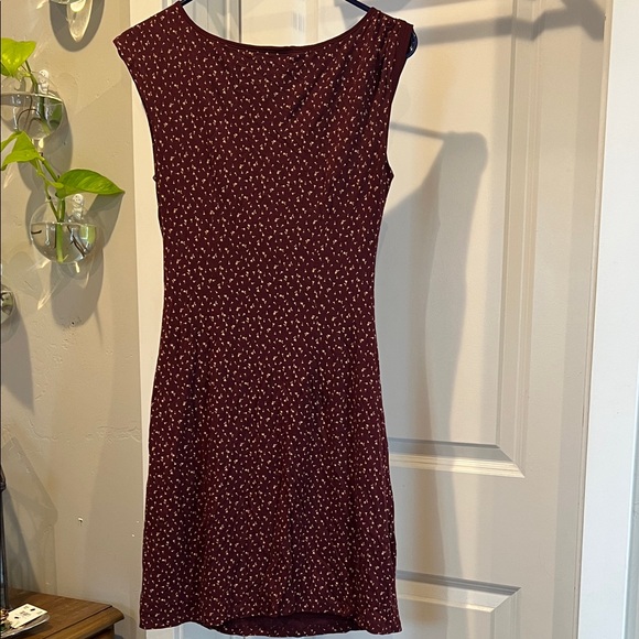 LOFT Burgundy Patterned Mini Dress - Picture 4 of 5